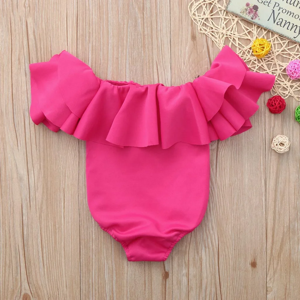 Модное летнее боди с рюшами для маленьких девочек новорожденных детские