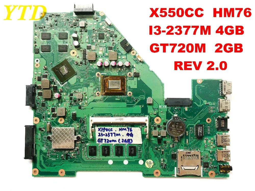 Оригинальная материнская плата для ноутбука ASUS X550CC HM76 I3 2377M 4 Гб GT720M 2 REV 0