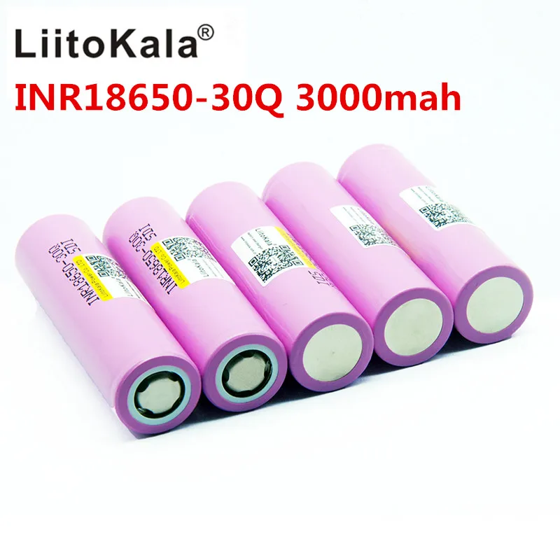 Litokala 18650 3000 мАч батарея INR18650 30Q 20A разрядка перезаряжаемая литий-ионная
