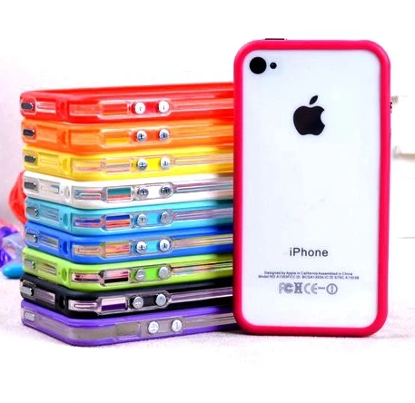 Лучшее качество новый прозрачный бампер среднего размера для iphone 4 искусственный