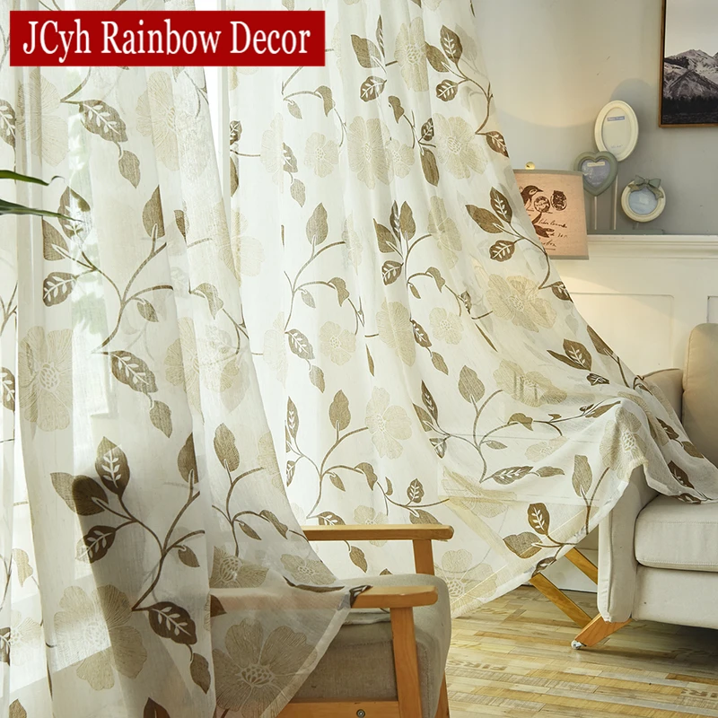 

Peony Line Sheer Curtains For Bedroom Voile Tulle Curtains For Kitchen Window Curtains Living Room Rideau Voilage Vliegengordijn