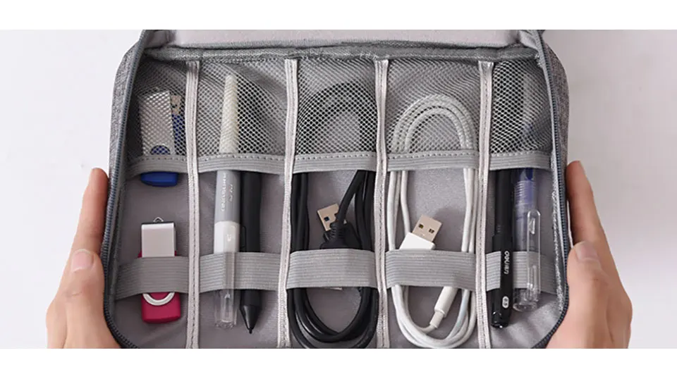 Дорожный кабель сумка портативный цифровой USB гаджет электронные аксессуары кабель сумка-Органайзер для хранения сумки на молнии полиэфирный чехол