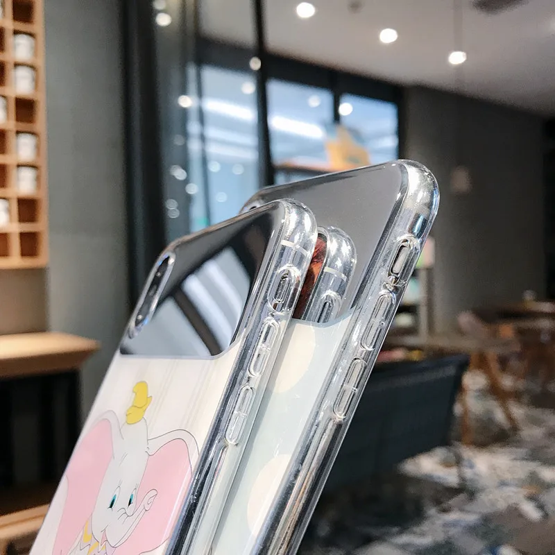Мультяшный зеркальный чехол с изображением слона для iPhone XS Max XR Чехлы 6 S 7 8 Plus X