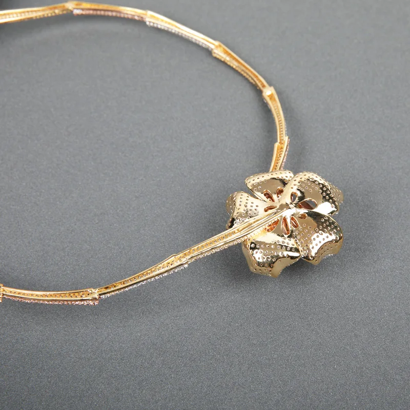 Женский Свадебный комплект из колье серёг и кольца с фианитом|Ювелирные наборы| |