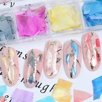 12 colors nail decorations glitter sequins 3d shiny shell slice flake nail art stones charms spangles tips manicure accessories