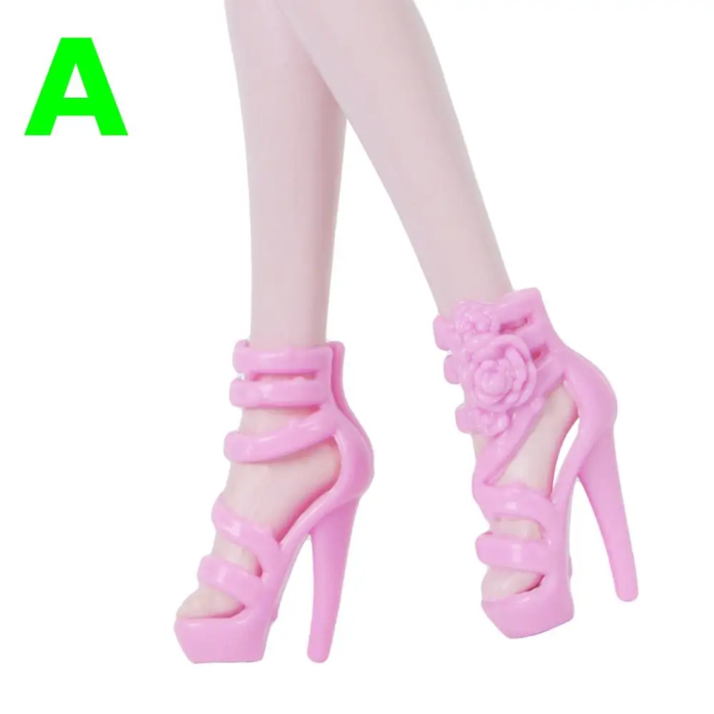 1 пара высококачественной обуви для куклы Monster high, модные ботинки на высоком каблуке, аксессуары для сандалий, смешанный стиль, рождественский кукольный домик, игрушка - Цвет: NO.A