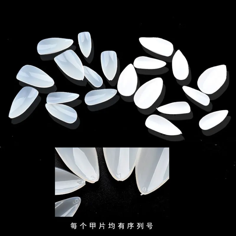 

600pcs Artificial Sharp Nail Art Full Cover Oval Stiletto False Fake Nails Tips