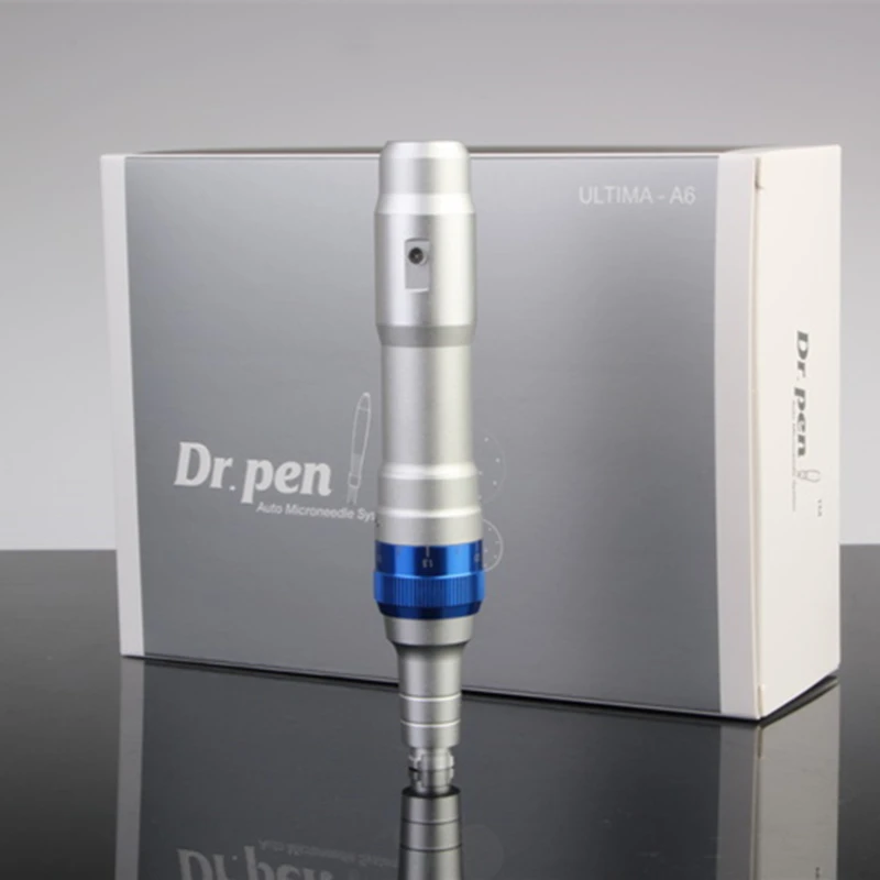 Профессиональный Dr. ручка Ultima A6 Microneedling ручка Беспроводной Электрический Уход за кожей ящик для инструментов с 2 предмета 12-контактный Derma иглы картриджа