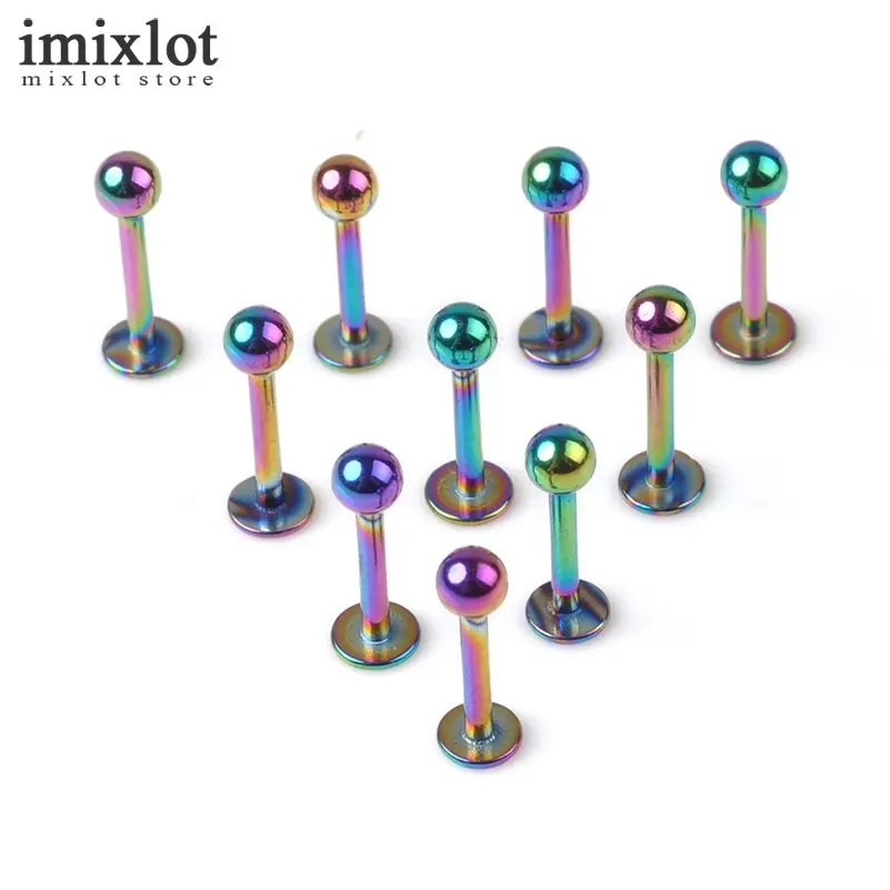 Imixlot 10 шт./лот хирургическая сталь титановая анодированная губная серьга кольцо