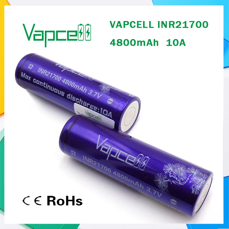 Аккумулятор VAPCELL INR21700 4800 мАч INR 21700 литиевая батарея аккумулятор 10 А