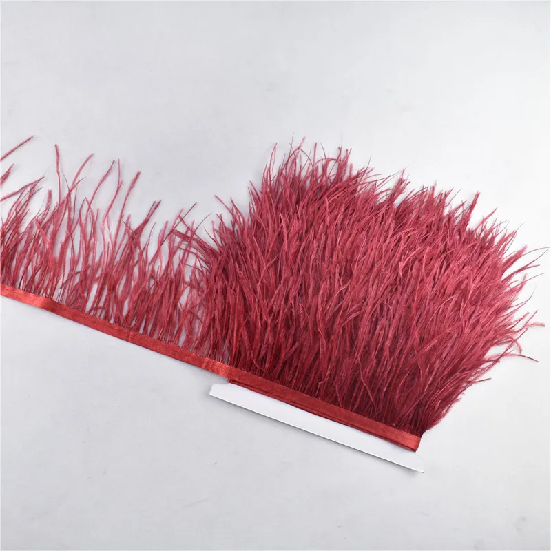 Оптовая продажа натуральный окрашенный Страус отделка из перьев 5 10 ярдов 8 см DIY