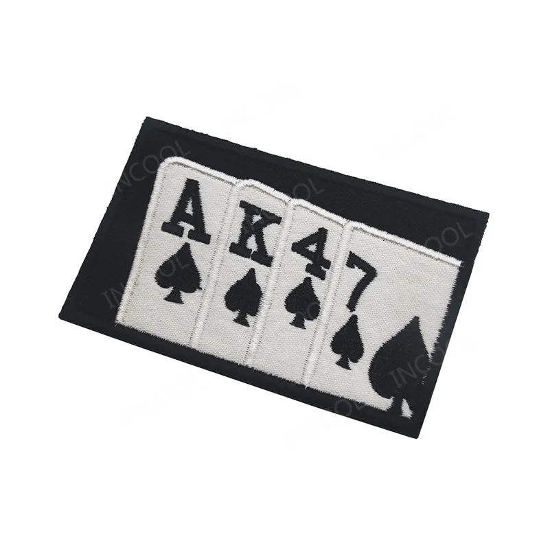 Игральные карты 3D вышивка патч военные патчи покер тактические боевые эмблемы