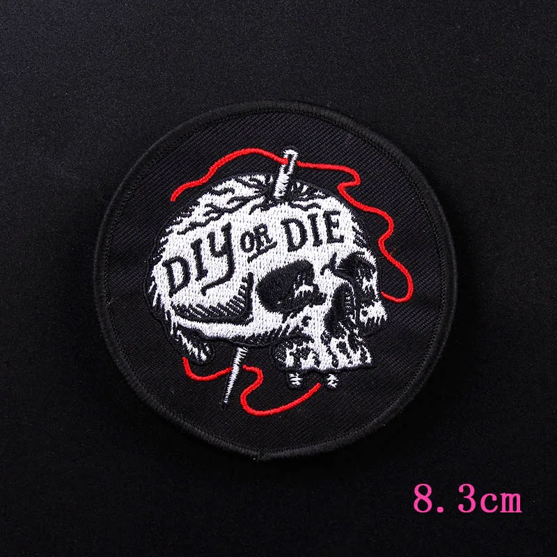 Pulaqi Горячая Мода Череп Вышитые утюг на патчи для одежды Бесплатная доставка