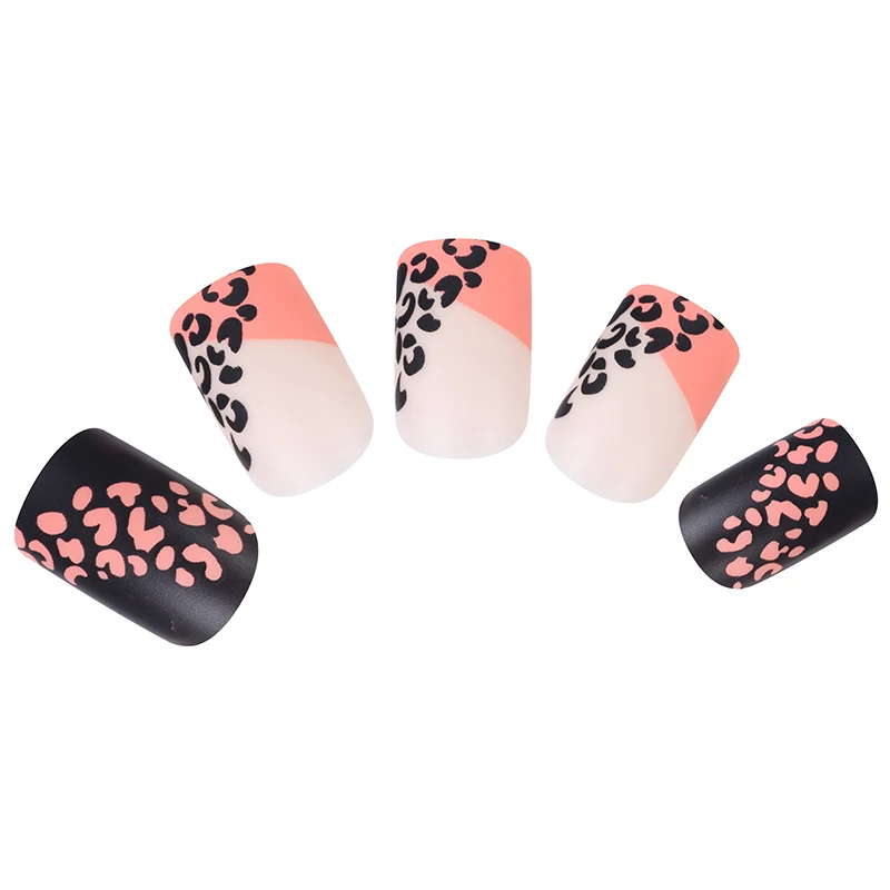 Fashionable Matte Color Nail Tips with Leopard design Artificial Colorful Nails Manufacture | Красота и здоровье