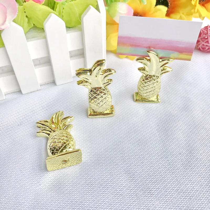 

(30pcs/Lot)FREE SHIPPING+Wedding Gift Gold Pineapple Place Card Holders Bridal Shower Favor Summer Wedding Favors