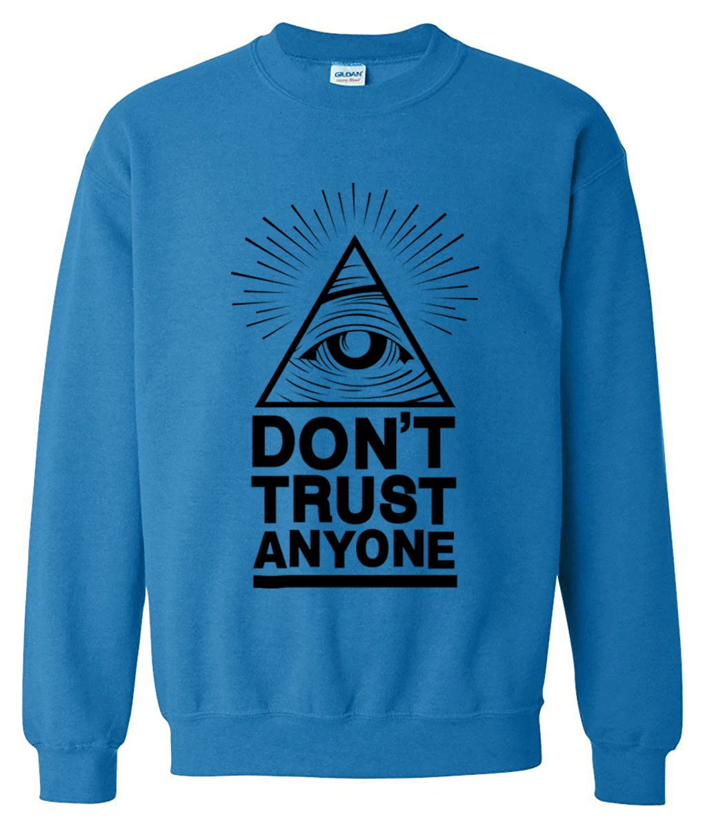 Толстовки с капюшоном, мужская Толстовка на весну и зиму, Dont Trust Anyone Illuminati All Seeing Eye printed, модная крутая Мужская спортивная одежда kpop