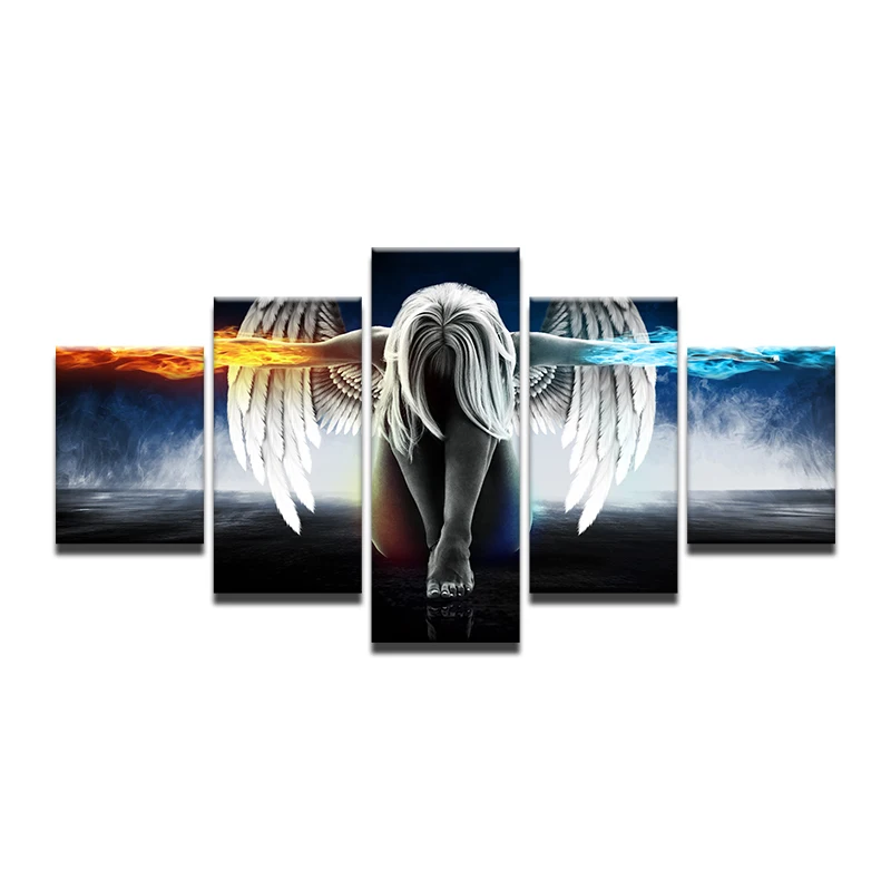 5 шт./компл. Анжелес девушки аниме демоны Холст Картина детская комната украшение