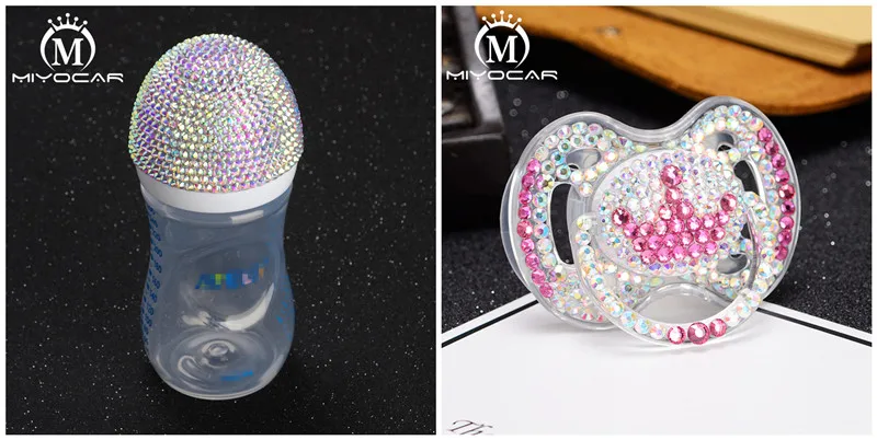 126ml with 6 to 18 MIYOCAR Bling КРАСИВАЯ безопасная бутылочка для кормления ручной работы детская бутылочка и шикарная Корона соска для подарка - Цвет: 126ml with 6 to 18