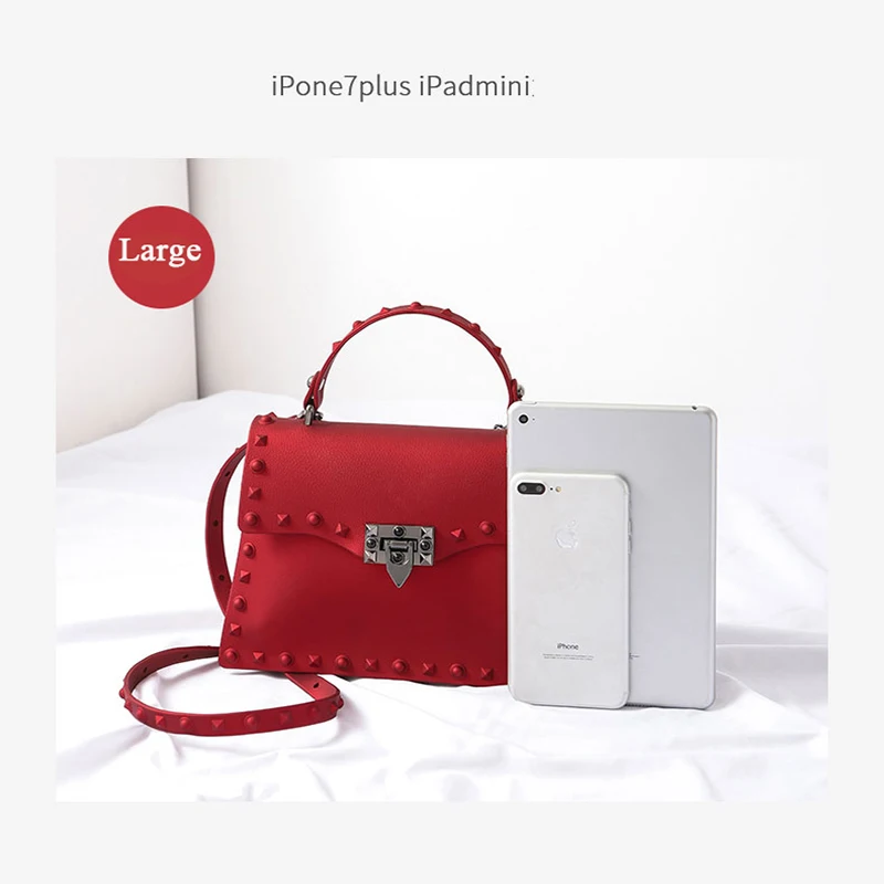 Женские сумки-мессенджеры с заклепками, роскошные сумки, женские сумки, дизайнерские ПВХ желейные сумки, модные сумки через плечо, женские Сумки из искусственной кожи