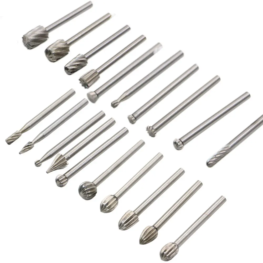 

20 шт./компл. фрезы из быстрорежущей стали Dremel, набор фрез Dremel для древесины с ЧПУ, набор фрез, шлифовальный станок, резьба по дереву, резной но...
