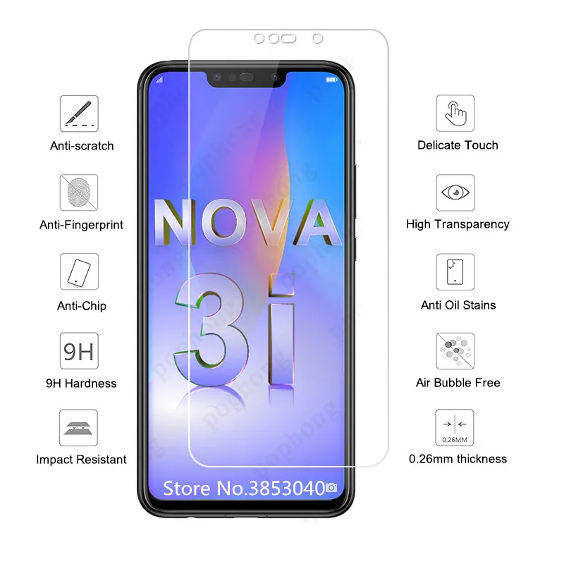 Закаленное стекло для huawei Nova 3i Защитное экрана против царапин P Smart Plus пленка