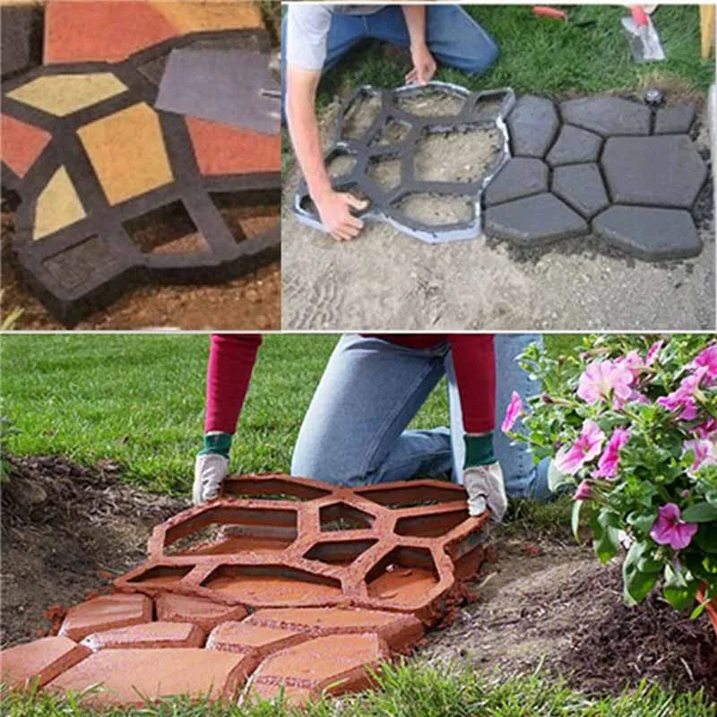 1 шт. DIY Пластиковые траектории производитель формы вручную мощения/формы для цементных кирпичей каменной дороги вспомогательные инструменты для декора сада