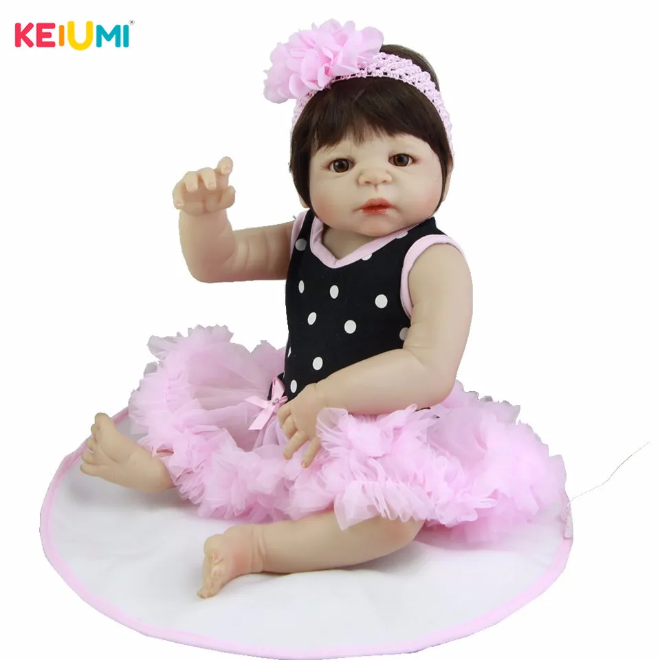 

23 Inch Full Silicone Vinyl Doll Reborns Lifelike Princess Baby Girl Fashion Reborn Babies Newborn Dolls Kids Birthday Gifts