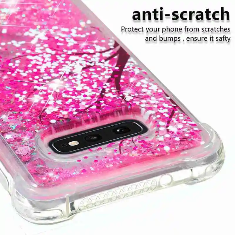 Phone Case For Samsung Galaxy S10 Lite Plus Glitter Shine Shockproof Quicksand Flower Back Cover Lovely S10e TPU Soft |