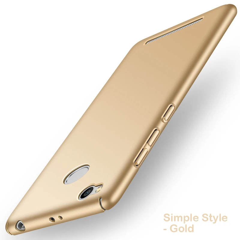Simple Gold Gujiang Роскошные обновленная 4-уровневая живопись масляными красками чехол для Xiaomi Redmi 3 PRO/Redmi 3S Жесткий PC простой и стиль с эффектом потертости на заднюю панель - Цвет: Simple Gold