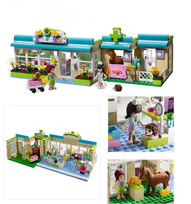 

2020 NEW BELA 10169 Building Blocks Friends Heartlake Pet Hospital Assemble Educational Bricks Toys For Girls