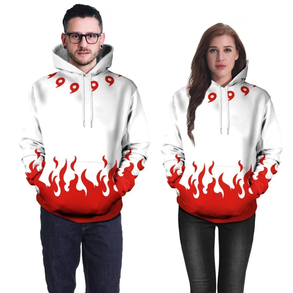 Новый большой размер 3d Толстовка Наруто Аниме Взрывные модели с капюшоном свитер