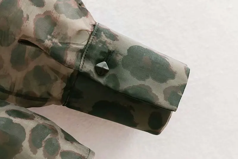 2019 Женские Ретро леопардовая расцветка лук связали Повседневная органзы блузка