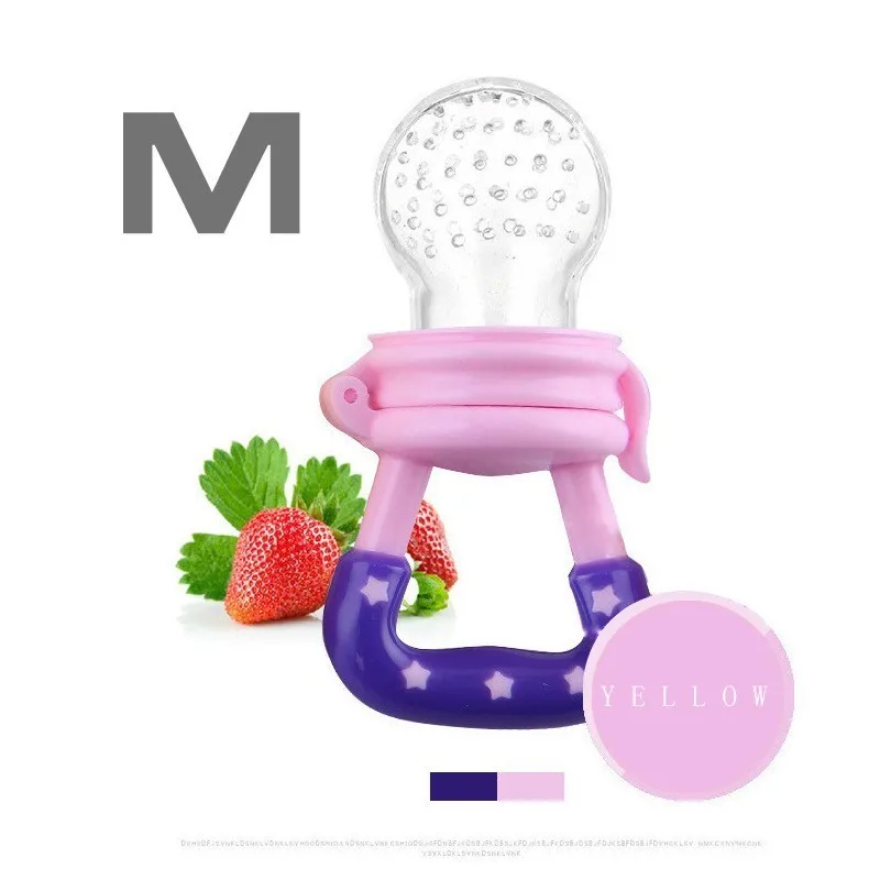 Pink M Силиконовая детская соска; соска для младенцев; соска для малышей; соска для кормления фруктов - Цвет: Pink M