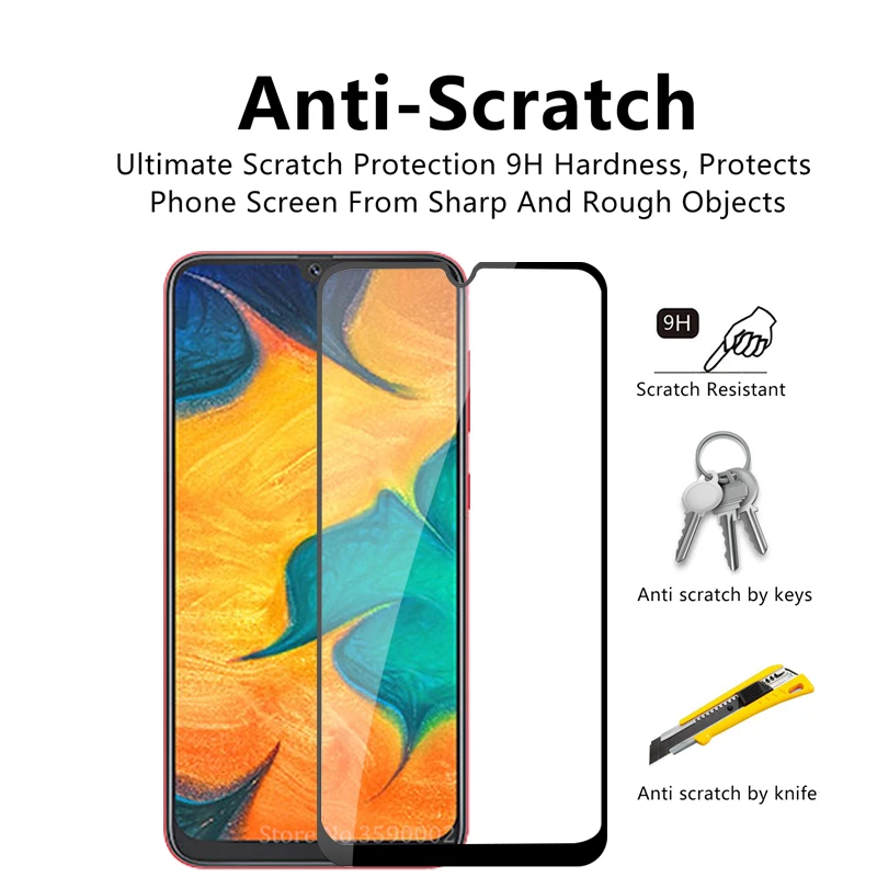 Закаленное стекло для Samsung a70/A50 Защитное экрана Galaxy A80 A90 A30 A20 A40 3D защитная