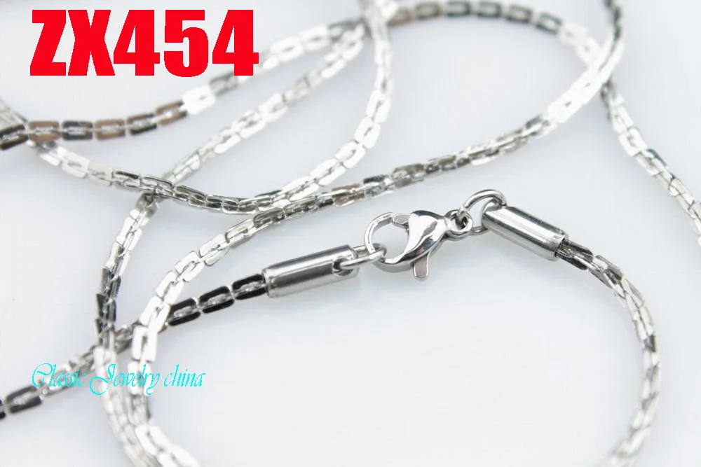 

2mm Boston chain stainless steel necklace fashion men's women jewelry chains 20pcs ZX454