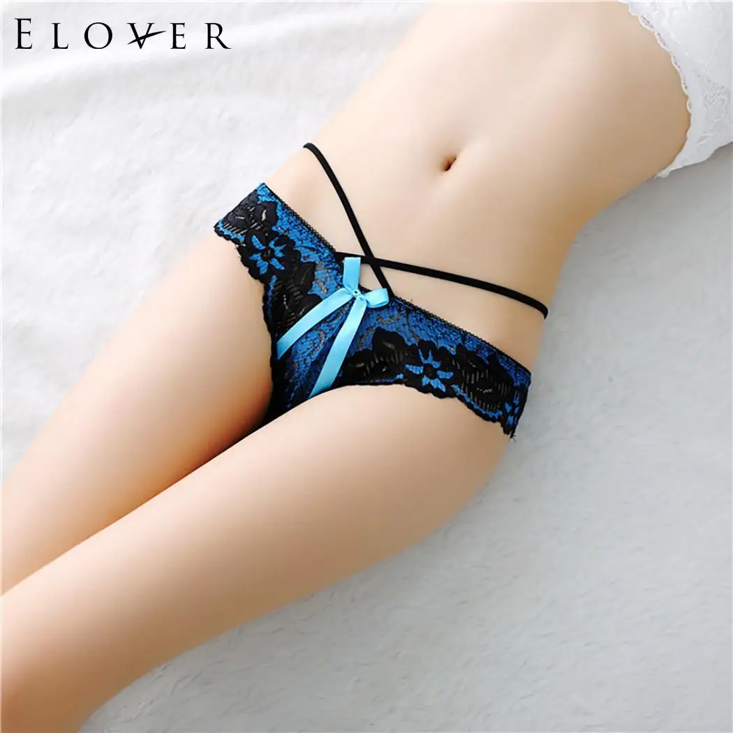 Blue Elover, пижамы, трусики, женское нижнее белье с бантом, прозрачные порно костюмы, сексуальное нижнее белье, Цветочный крест, кружевное Сексуальное белье для женщин - Цвет: Blue