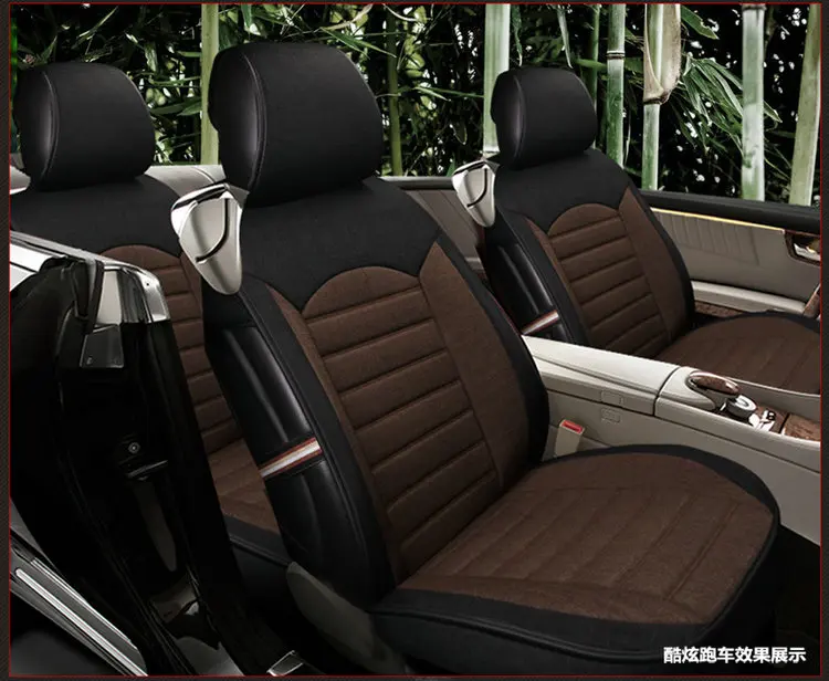 Льняные материалы автомобильные чехлы на сиденья для toyota volkswagen RAV4 skoda rapid Lexus ES IS LS RX NX LX Prado Kia авто аксессуары для автомобиля-sty