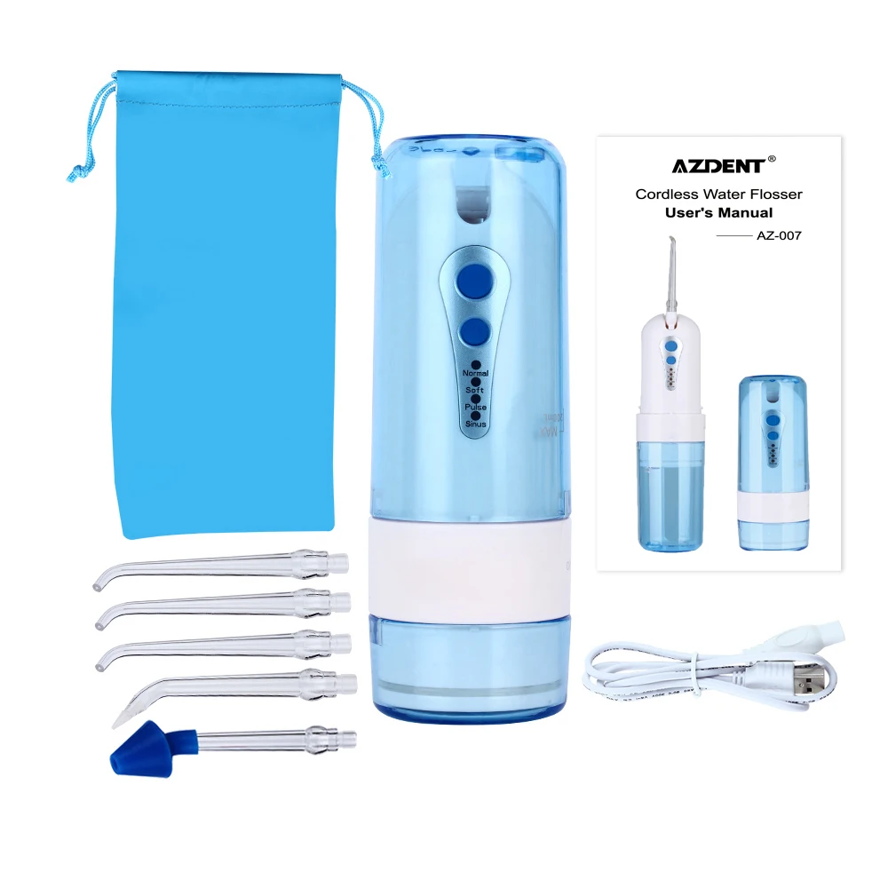 AZDENT AZ-007 AZ-008Pro Ирригатор для полости рта USB перезарядки Аккумуляторный воды зубная нить складывающийся туристический 5 Jet зубы SPA очиститель