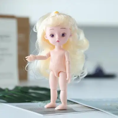 B Doll 16 см белые черные волосы принцесса куклы Обнаженная кукла с головой шаровой шарнир подвижные мини прекрасные игрушки для девочек подарок - Цвет: B Doll