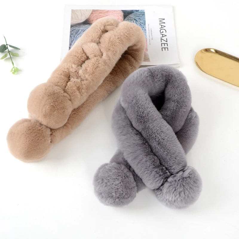 

Rex Rabbit Fur Scarf Thickening Neck Fashion Warm Neck Sleeve