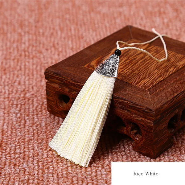 Rice White 5 шт. многоцветная декоративная подвеска из полиэстера с кисточками DIY занавес Швейные аксессуары в китайском стиле Закладка маленькая кисточка - Цвет: Rice White