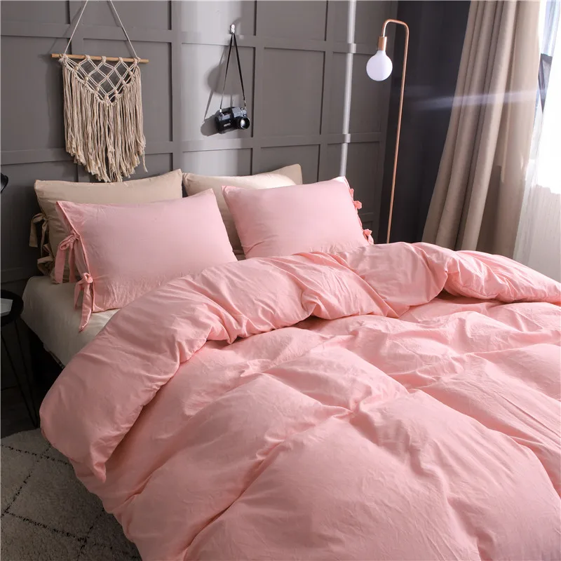 Моющаяся Ткань сплошной цвет комплект постельного белья фиолетовый