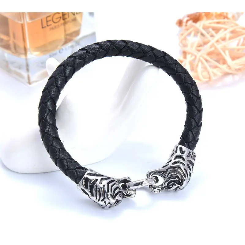 Браслет из нержавеющей стали с леопардовым принтом 21 мм | Украшения и аксессуары