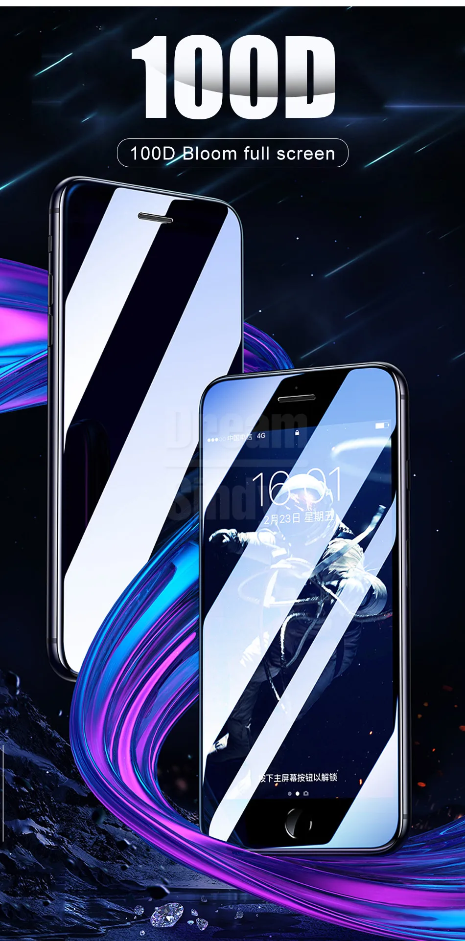 100D изогнутое полное Защитное стекло для экрана для iphone 7 8 6 6s PLus Защитная пленка для iphone 6 6s 7 8 Закаленное стекло пленка