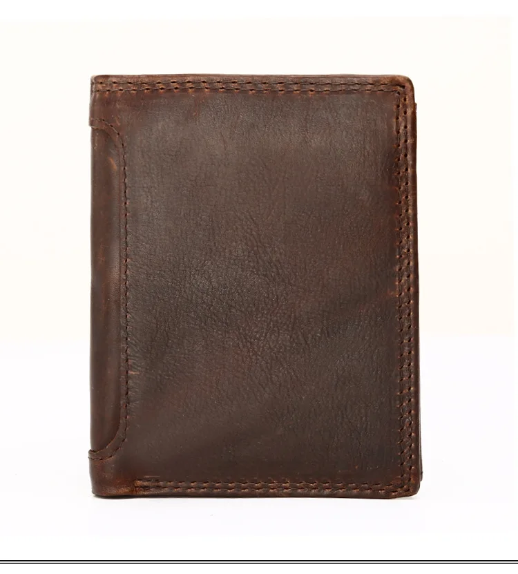 Кожаный мужской кошелек. Кошелек для отдыха в стиле Ретро Crazy horse короткий кошелек