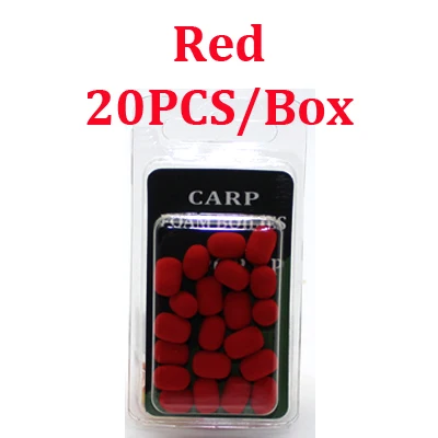 Red 20 шт. метод ловли карпа фидерная ловля карпа двухцветная пена приманки черный и желтый рыболовные снасти аксессуары - Цвет: Red