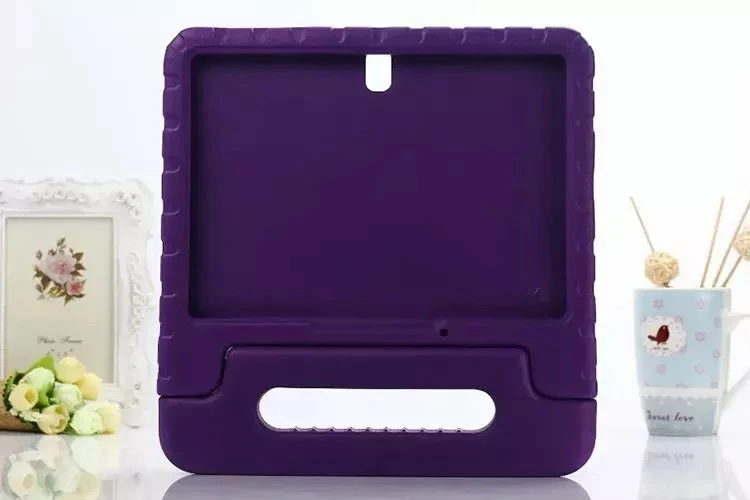 Дети EVA ручка стенд чехол для Samsung Galaxy Tab S 10,5 T800 T805 SM-T800 SM-T805 случаях ручной планшет чехол принципиально+ пленка+ ручка - Цвет: Фиолетовый