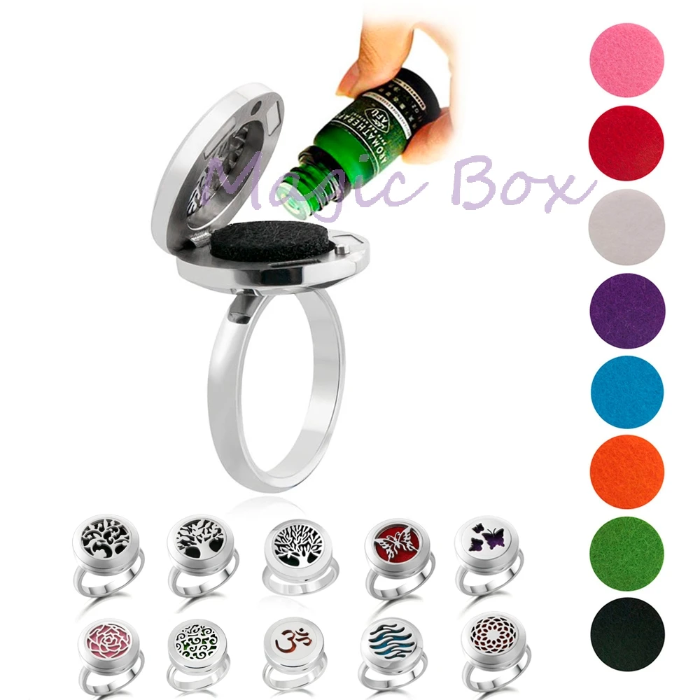 L316 Корейская женская мода кольцо с духами серебро ароматерапия из нержавеющей