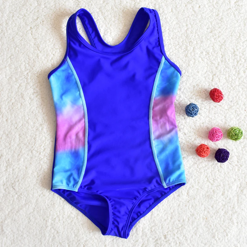 

2019 New Kids Swimsuit Girls One Piece Swimwear Solid Color Bodysuit Patchwork Children Beachwear Sports Swim Suit Bathing Suit