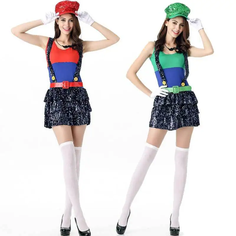 Костюм для косплея аниме Супер Марио на Хэллоуин женские костюмы ночного клуба с